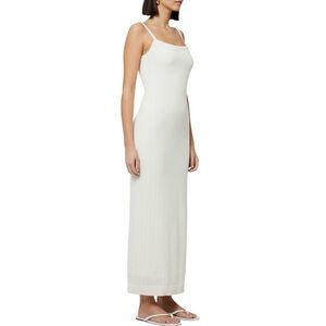 French Connection Cream Pointelle Knit Maxi Dress Medium Cotton Blend NWT